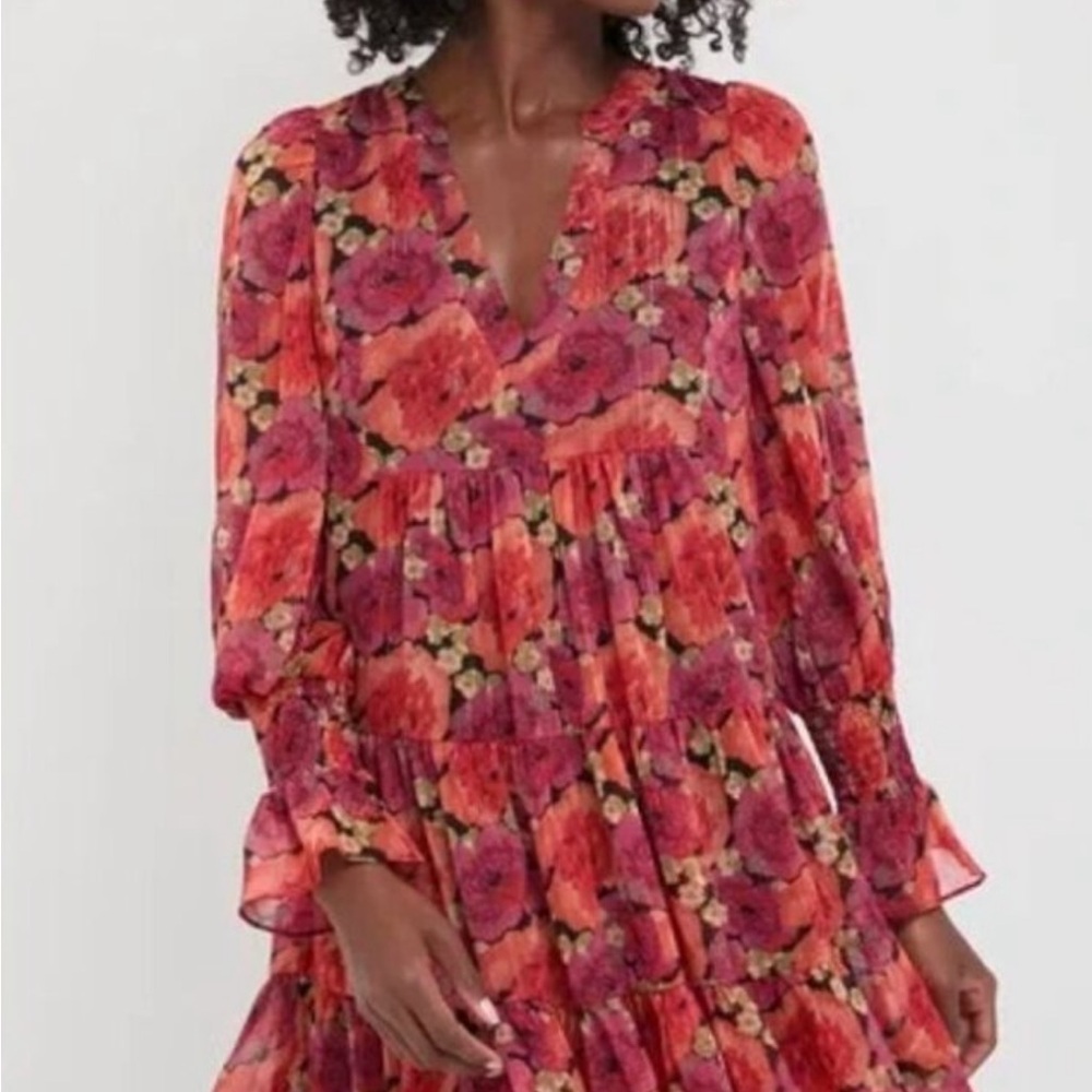 Pomander Place Vibrant Floral Long Sleeve Dress